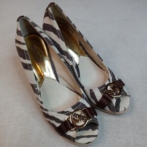 Michael Kors Zebra Print Wedge Platform Espadrille